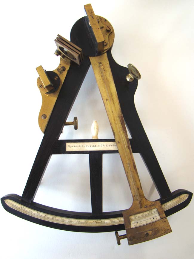 A near 'mint' condition antique Mariner's ebony framed Octant signed Spencer Browning & Co., circa 1852.